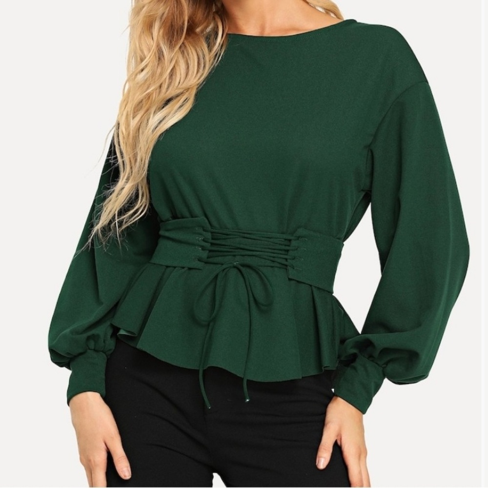 Sleeve Corset Belt Top
